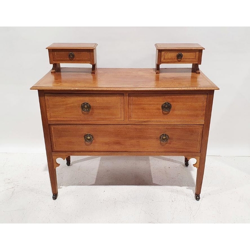 1263 - 20th century dressing table with mirrored superstructure above two short and one long drawer, on squ... 