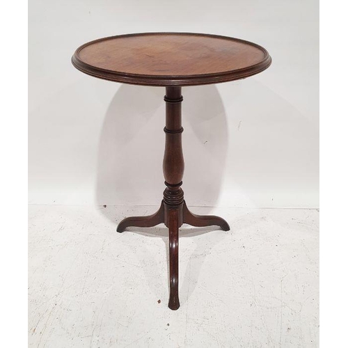 1267 - 19th century mahogany occasional table, the circular dished top with moulded edge, on turned pedesta... 