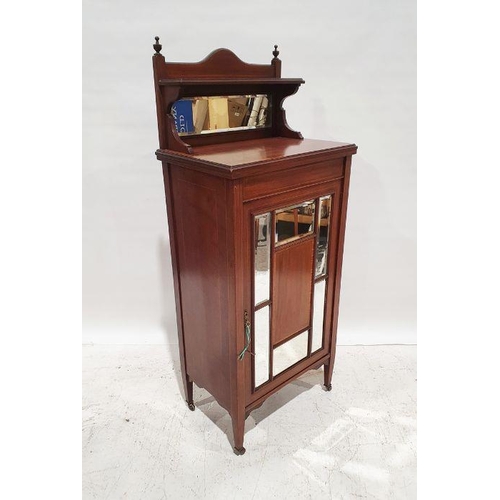 1273 - 20th century mahogany and satinwood banded Maple & Co cabinet, the mirrored back superstructure abov... 