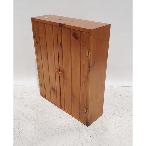 1275 - Pine two-door cupboard, 75cm x 61cm x 20cm