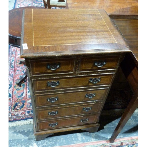 1294 - 20th century mahogany chest of two short over four long drawers, on bracket feet, 83cm x 47cm x 38cm