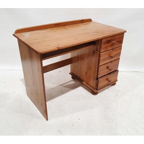 1297 - Pine desk and a pine drop-leaf table (2)