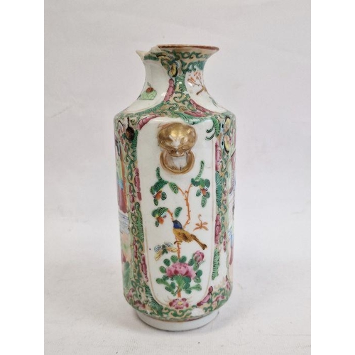 130 - Famille rose Canton porcelain vase with figural decoration