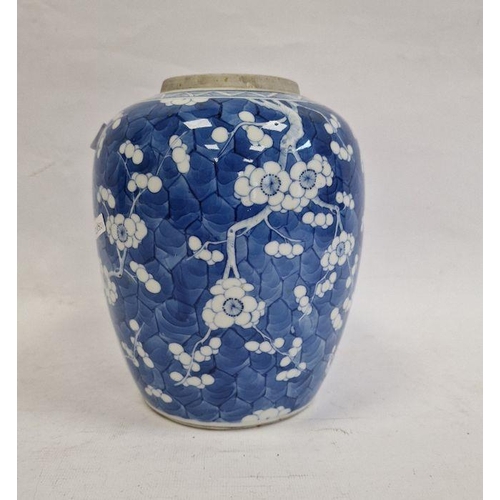 133 - Chinese prunus blossom decorated jar with six-character Kangxi mark to base