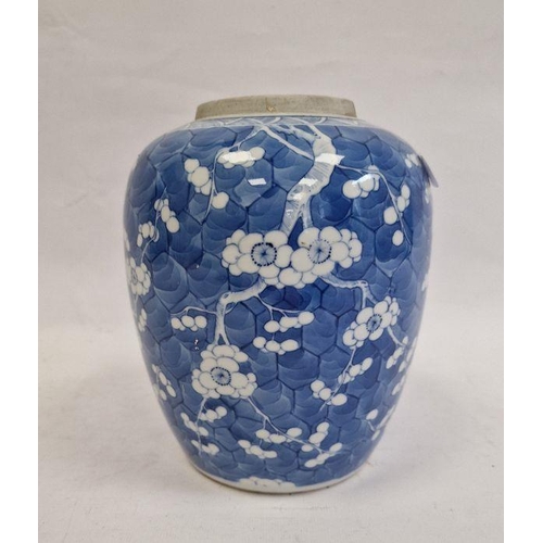 133 - Chinese prunus blossom decorated jar with six-character Kangxi mark to base