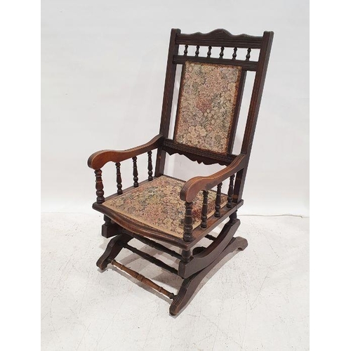 1340 - American-style rocking chair with foliate upholstered seat and back