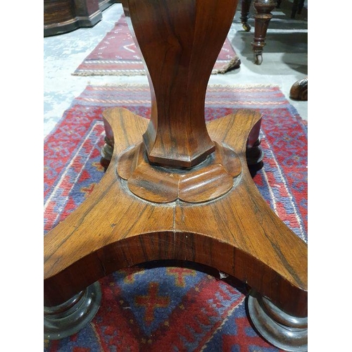 1380 - Victorian rosewood worktable, the rectangular top with rounded corners, opening to reveal part fitte... 