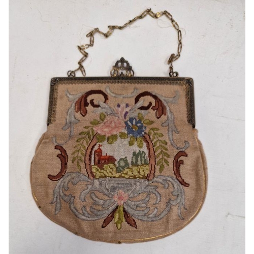 157 - Lady's evening purse and a twin-handled tile-top tray (2)