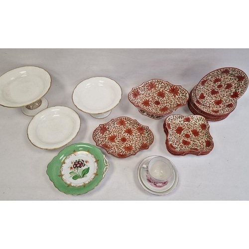 20 - Quantity of late 18th/early 19th century J & E Baddeley earthenware dessert plates, serving dishes a... 