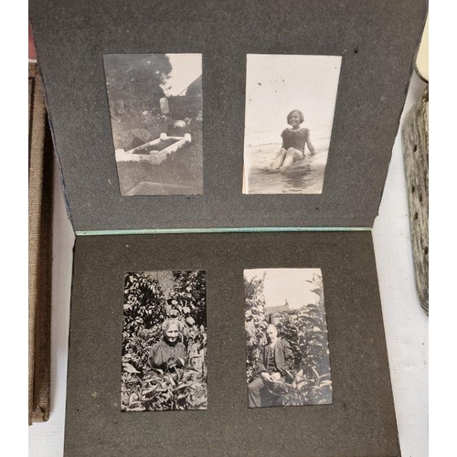 210 - Ephemera to include black and white Victorian photograph album, leather-bound with brass clasp, vint... 