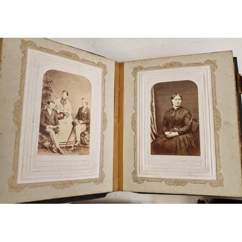 210 - Ephemera to include black and white Victorian photograph album, leather-bound with brass clasp, vint... 