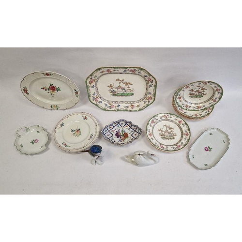 22 - Quantity of Wedgwood pottery plates, quantity of Copeland Spode pottery dinnerware, a continental po... 