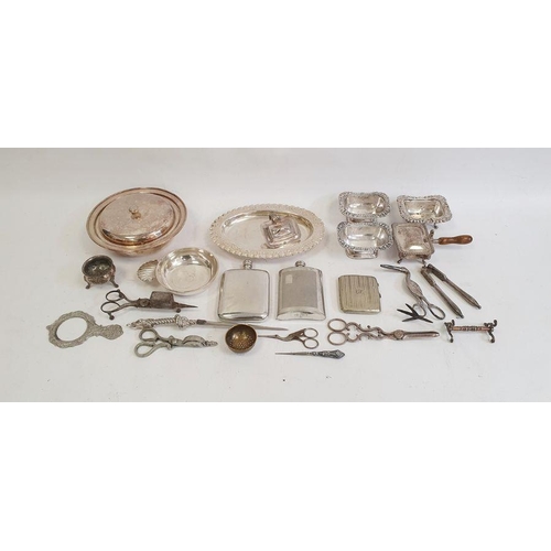 240 - Plated and other wares to include candlesticks, teapots, bowls, etc (1 box)