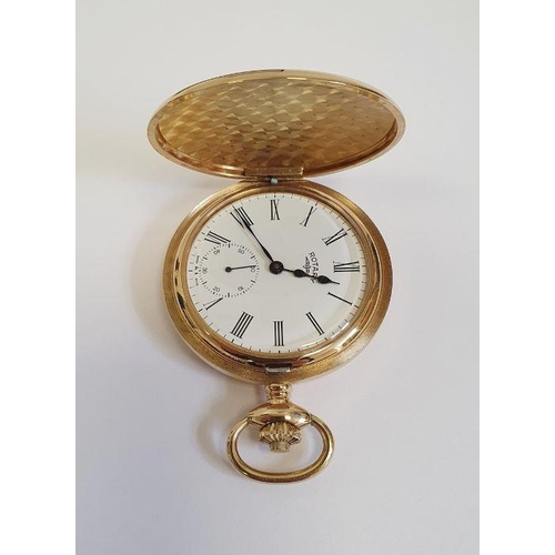 278 - Rotary hunter pocket watch in gold-coloured casing