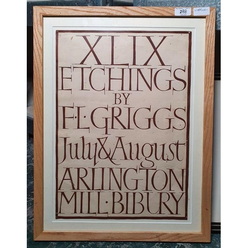 288 - 20th century school
 'XLIX Etchings by F.L. Griggs
 July and August Arlington Mill, Bibury' poster, ... 