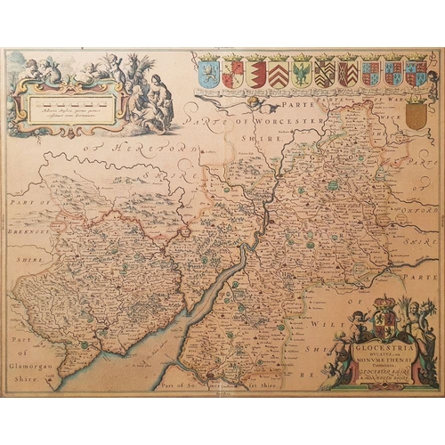 294 - After Jan Janssen
 Coloured engraving
 Marked Northridinge of Yorkshire, map (50 x 39 cm), together ... 