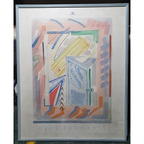 299 - 20th century print
 Chloe Fremantle Curwen Gallery poster, framed and glazed (45 x 60 cm)