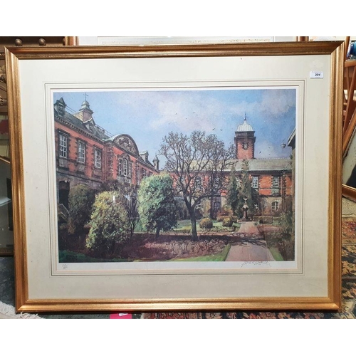 304 - James McIntosh Patrick (1907-1998)
 Limited edition coloured print
 Geddes Quadrangle, Dundee Univer... 