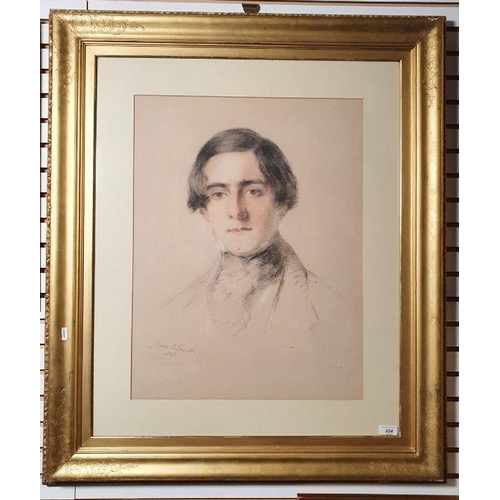 324 - James R Swinton (1816-1888)
 Pastel drawing
 Head and shoulders portrait of a lady, 57cm x 44cm (con... 