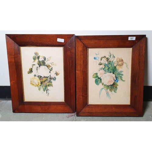 327 - Late 19th/early 20th century school
 Pair of watercolours
 Still life studies of flower arrangement,... 