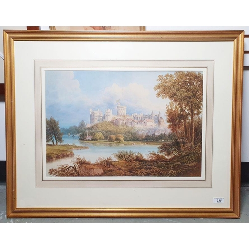 335 - Attributed to William Crouch (fl.1817-1850)
 Watercolour
 Windsor Castle, unsigned but bears typed l... 