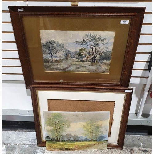 347 - James Payne
 Watercolour
 Landscape, indistinctly signed lower left
 F M Tuckwell 
 Oil on board
 La... 