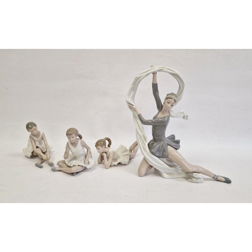 35 - Large Nao figure of dancer with fabric and three Nao ballerina girl figures (4)