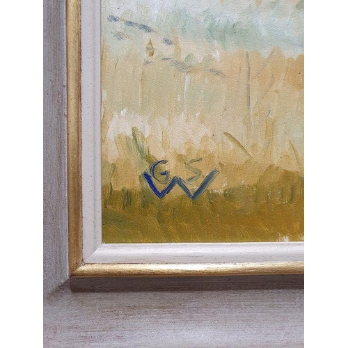 359 - George S Wissinger (20th century)
 Oil on board
 Seagulls in field, monogrammed lower left, 39cm x 4... 