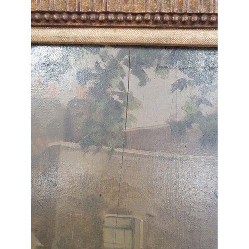 382 - Paul Maitland (1863-1909)
 Oil on board
 Shop front in a row of houses, labelled verso ’71 Cheyne Wa... 