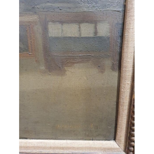 382 - Paul Maitland (1863-1909)
 Oil on board
 Shop front in a row of houses, labelled verso ’71 Cheyne Wa... 