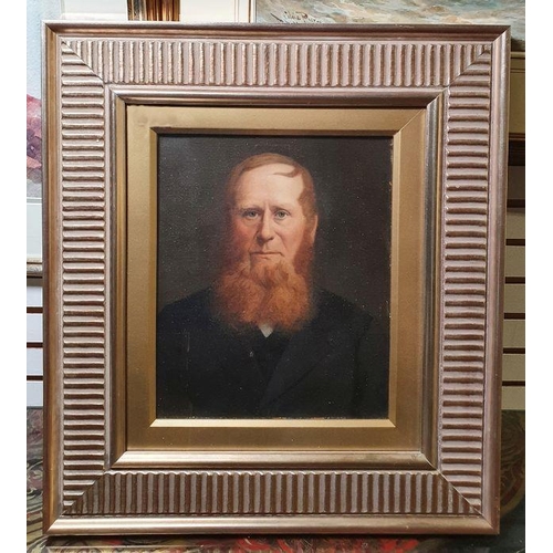 391 - 19th century school
 Oil 
 Portrait study of Father James Powell, with paper label verso, 28cm x 23c... 