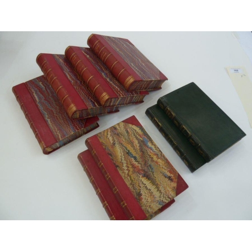 154 - Fine bindings
 The Waverley Novels, half-red morocco, marbled boards, marbled ep, all marbled edges,... 