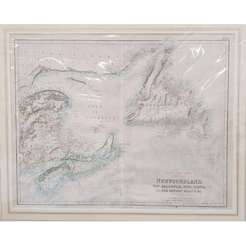 174 - Quantity of framed maps published by British Columbia and Vancouver Island, Denmark, Turkish Empire,... 