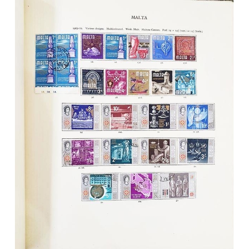 193 - British Empire/Commonwealth: Boxed collection consisting SG New Age stamp album (G-S) additional lea... 