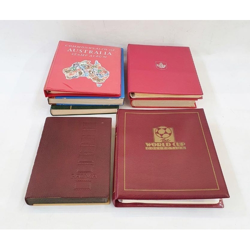 201 - GB, Commonwealth & Rest of World: Box of 3 albums and 4 stockbooks of QV-QEII period stamps, mostly ... 