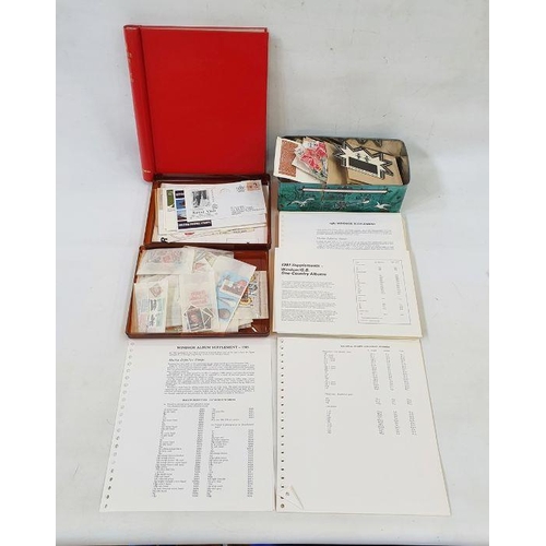 203 - GB & World: Large box of mainly defin., commem., mint & used, mostly KGVI on.  Two albums, loose and... 