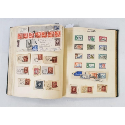 204 - GB/British Empire: QV-KGVI collection in green 'Simplex' stamp album and small red tin.  Mint & used... 