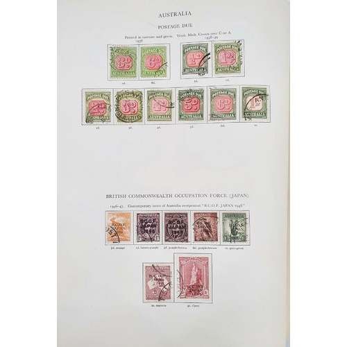 229 - Purposed 220 page green SG 'King George VI' stamp album, original January 1956 edition, over 95% com... 