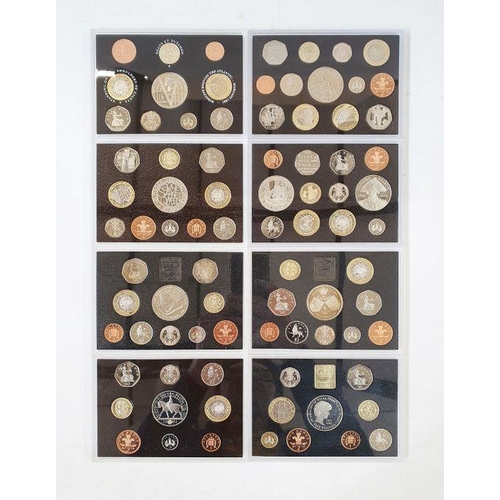 275 - United Kingdom Proof Sets from the Royal Mint (8), all red leatherette case with the following years... 