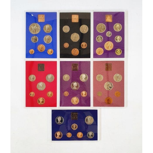 276 - Royal Mint Proof Sets, the Coinage of Great Britain, from 1970, 1971, 1977 & 1979-1982 (7)