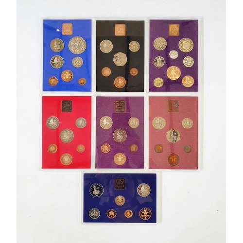 276 - Royal Mint Proof Sets, the Coinage of Great Britain, from 1970, 1971, 1977 & 1979-1982 (7)