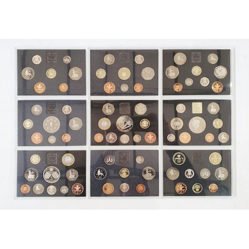 278 - United Kingdom Proof Sets from the Royal Mint, with the following years in blue folders, 1989, 1990,... 