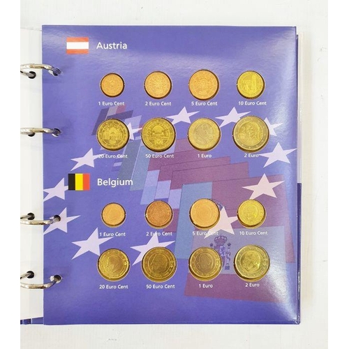 279 - Presentation Folder containing Brilliant Uncirculated Euro Coin Sets from Austria, Belgium, Finland,... 