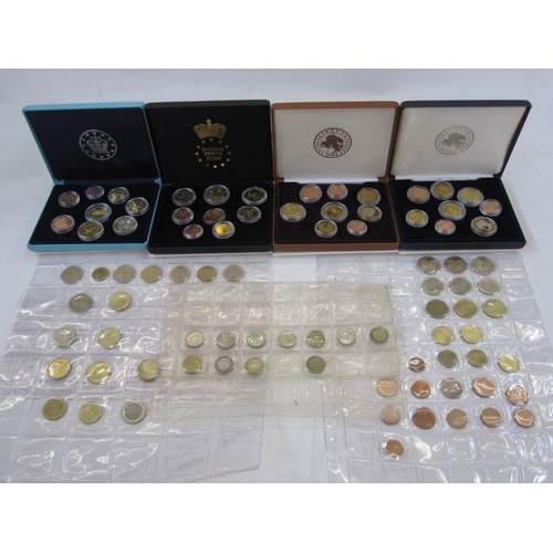 288 - Collection of Four Euro Pattern Sets, coins from 5 Euros down to 1 cent inc. 2004 Malta, 2003 United... 