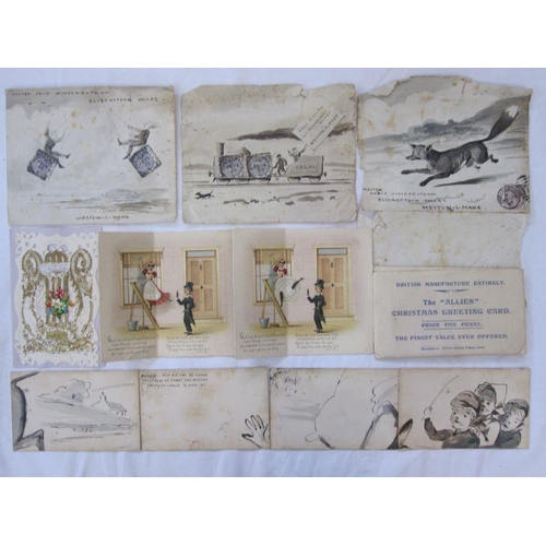 316 - Quantity Edwardian and later postcards and greetings cards to include German cat 'squeaker' postcard... 