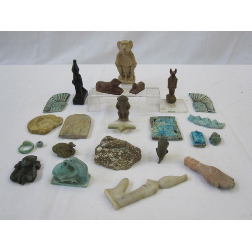 352 - Quantity miscellaneous Egyptian amulets in stone, faience and pottery (believed to be tourist pieces... 