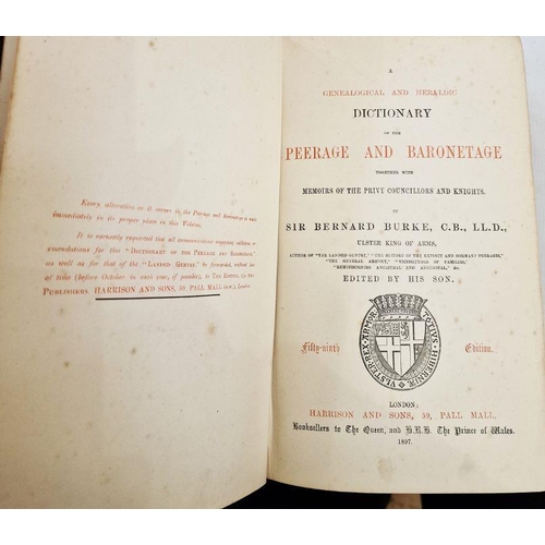 36 - Burke's Landed Gentry 1952, Burke's Peerage, Baronetage and Knightage 1897, London, Harrison, Pall M... 