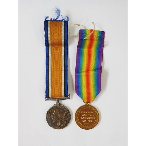 361 - WWI War medal and Victory medal named to '91103. PTE. A.G. RAMSAY. RIF. BRIG'