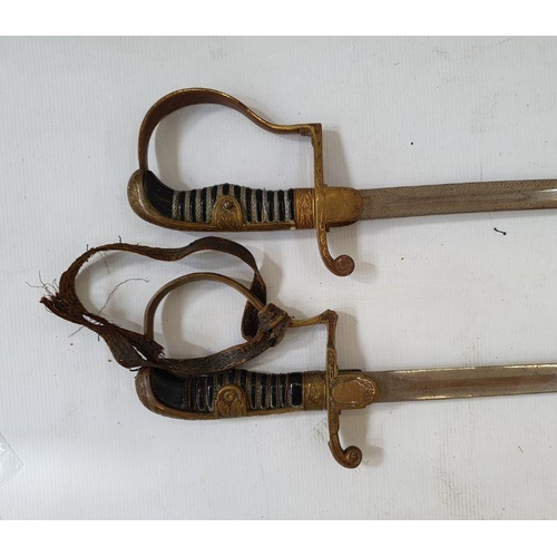 366 - Two WWII German Officer's swords, one stamped 'Eickhorn Solingen' with squirrel logo