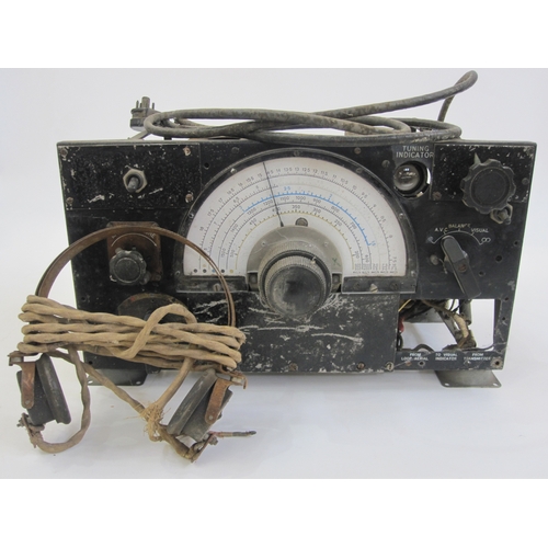 387 - WWII R1155 Royal Air Force radio receiver with headphones.  The receiver was used on Wellington, Lan... 